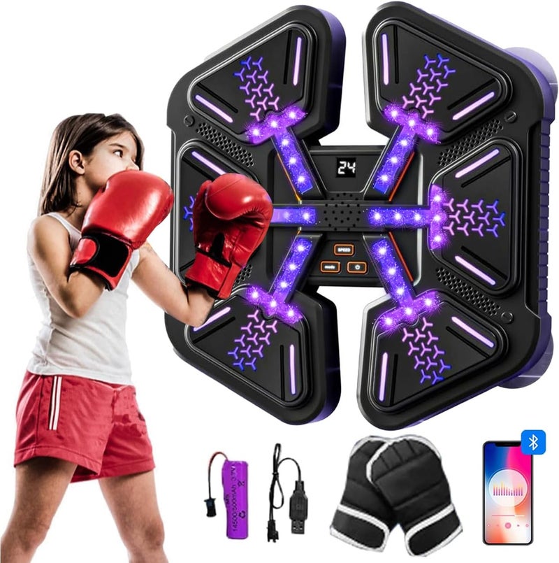 LITTCO 2025 New Music Upgrade Smart Boxing Machine (Thick Version) with Boxing Gloves, Wall-Mounted Fitness Equipment for Family, Children, Teenagers, Girls Birthday - Image 1